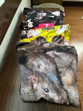 Cute Rat Print Leggings - Multicolor